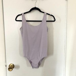 Everlane Cotton Low-Back Bodysuit Lavender XS